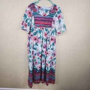 Only Necessities Floral Animal Print House Dress Size 18/20 (4974)